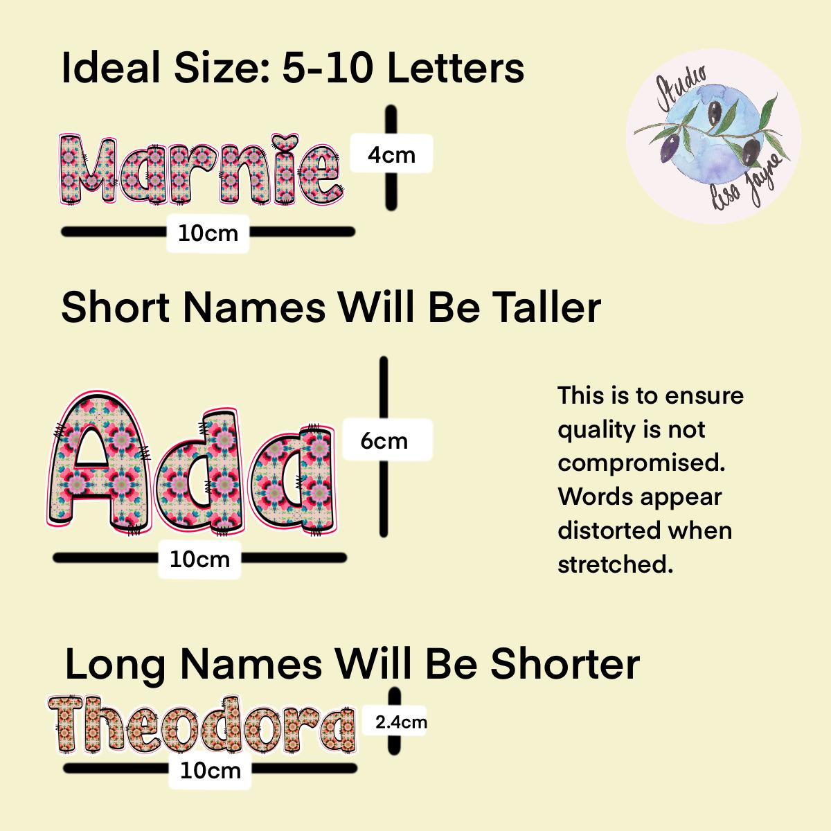 Floral Tile Name Sticker Label