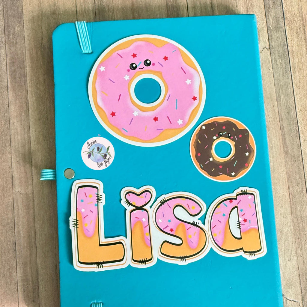 Doughnut Name Sticker for Smooth Surfaces