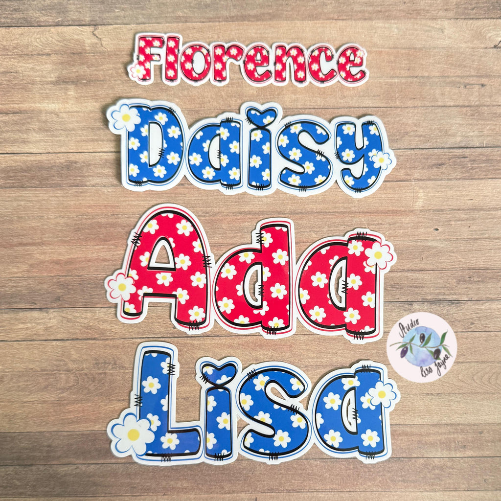 Daisy Name Sticker Label