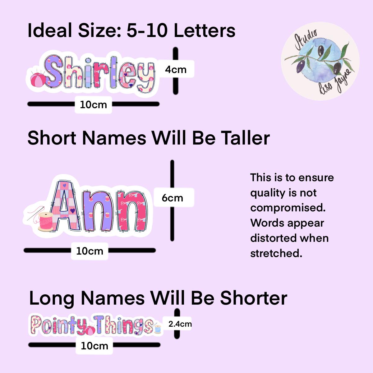 Sewing Name Sticker Label