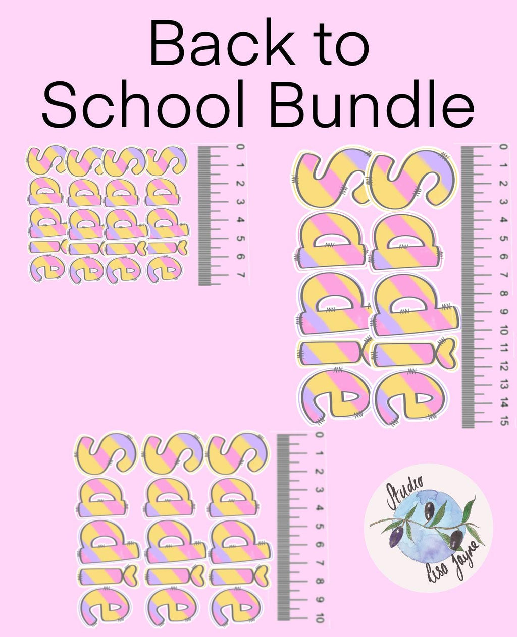 Pastel Rainbow Name Sticker Label - a back to school bundle of stickers