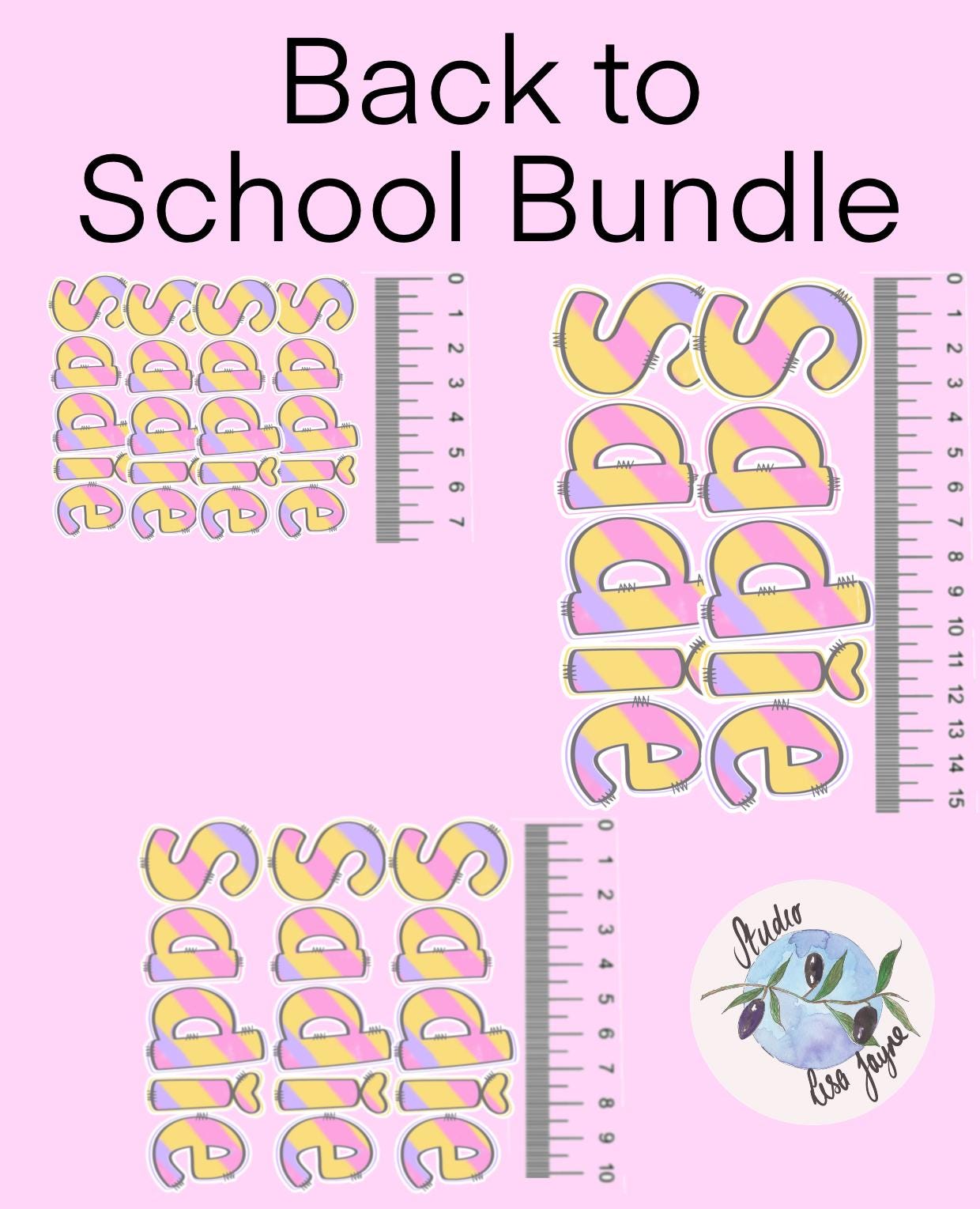 Pastel Rainbow Name Sticker Label - a back to school bundle of stickers