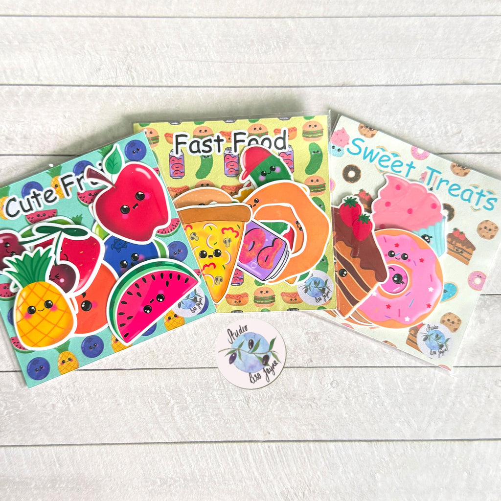 Cute Fruit Sticker Pack Hand Illustrated - a group of stickers designed by Studio Lisa Jayne