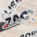 F1 Racing Car Name Sticker Label - a stickers on a surface