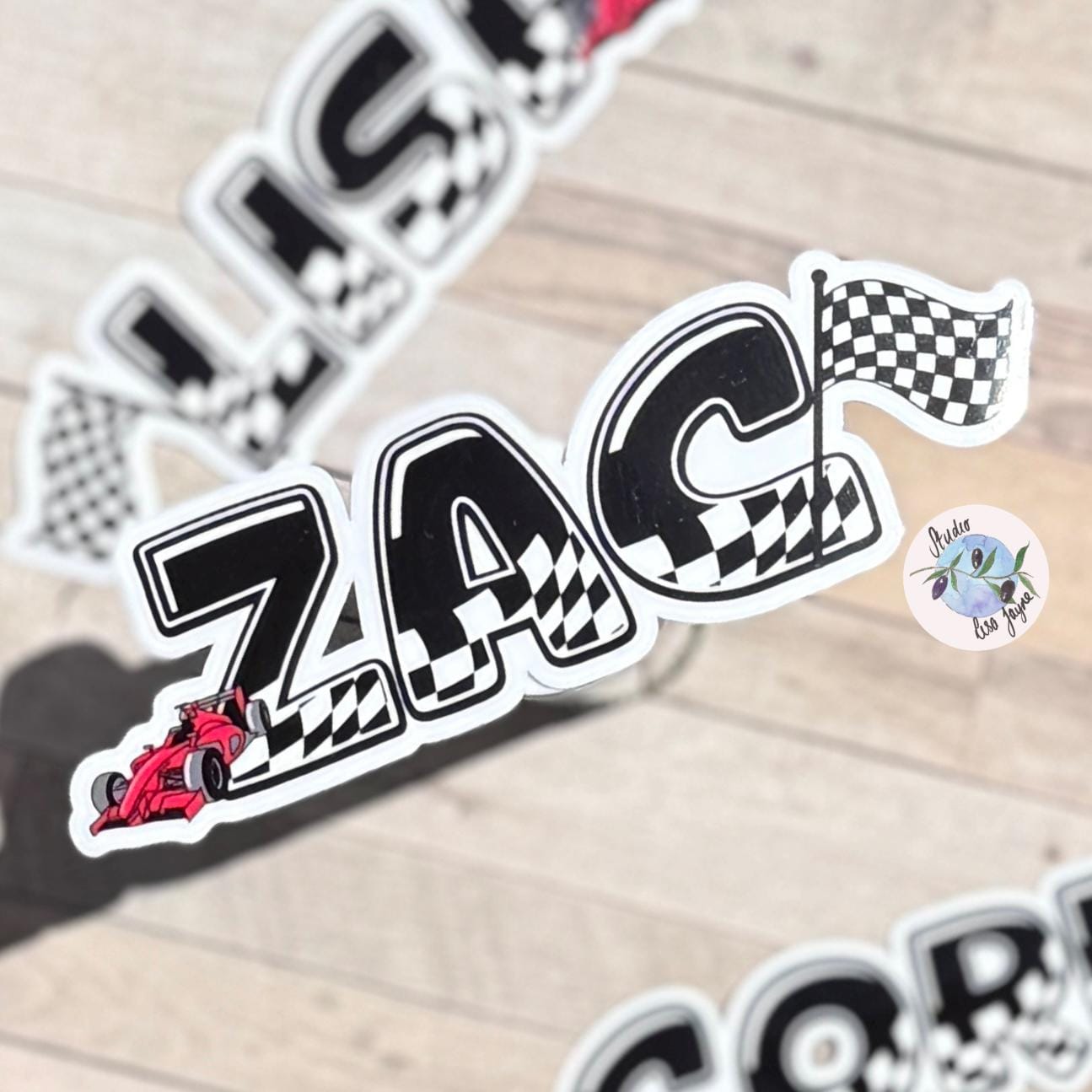 F1 Racing Car Name Sticker Label - a stickers on a surface