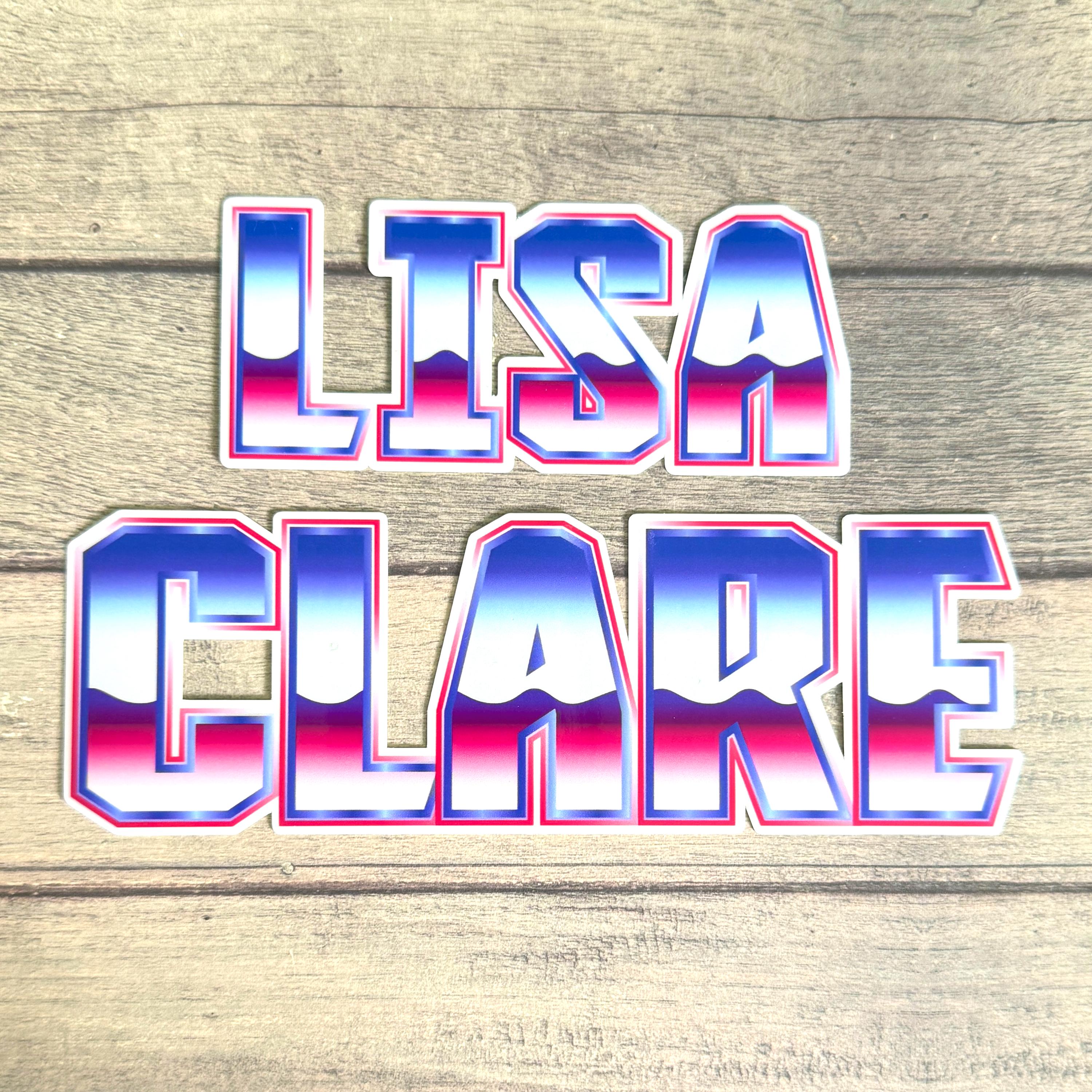 80s Wave Name Sticker Label - a close up of a name