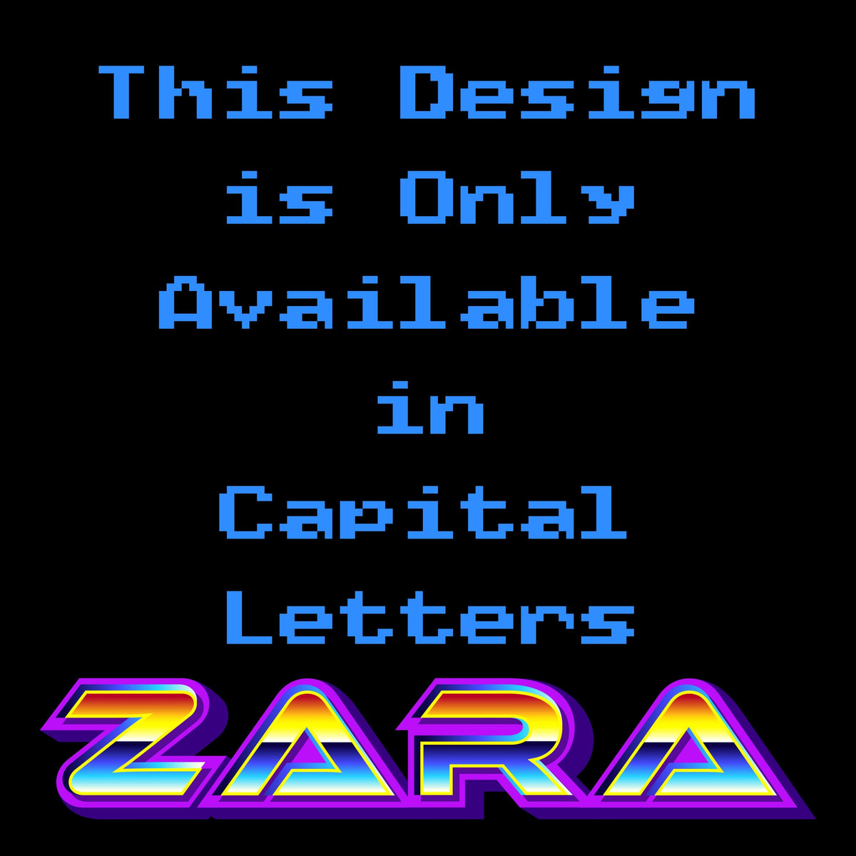 80s Retro Gamer Style Name Sticker Sticker Label - a blue and yellow text on a black background