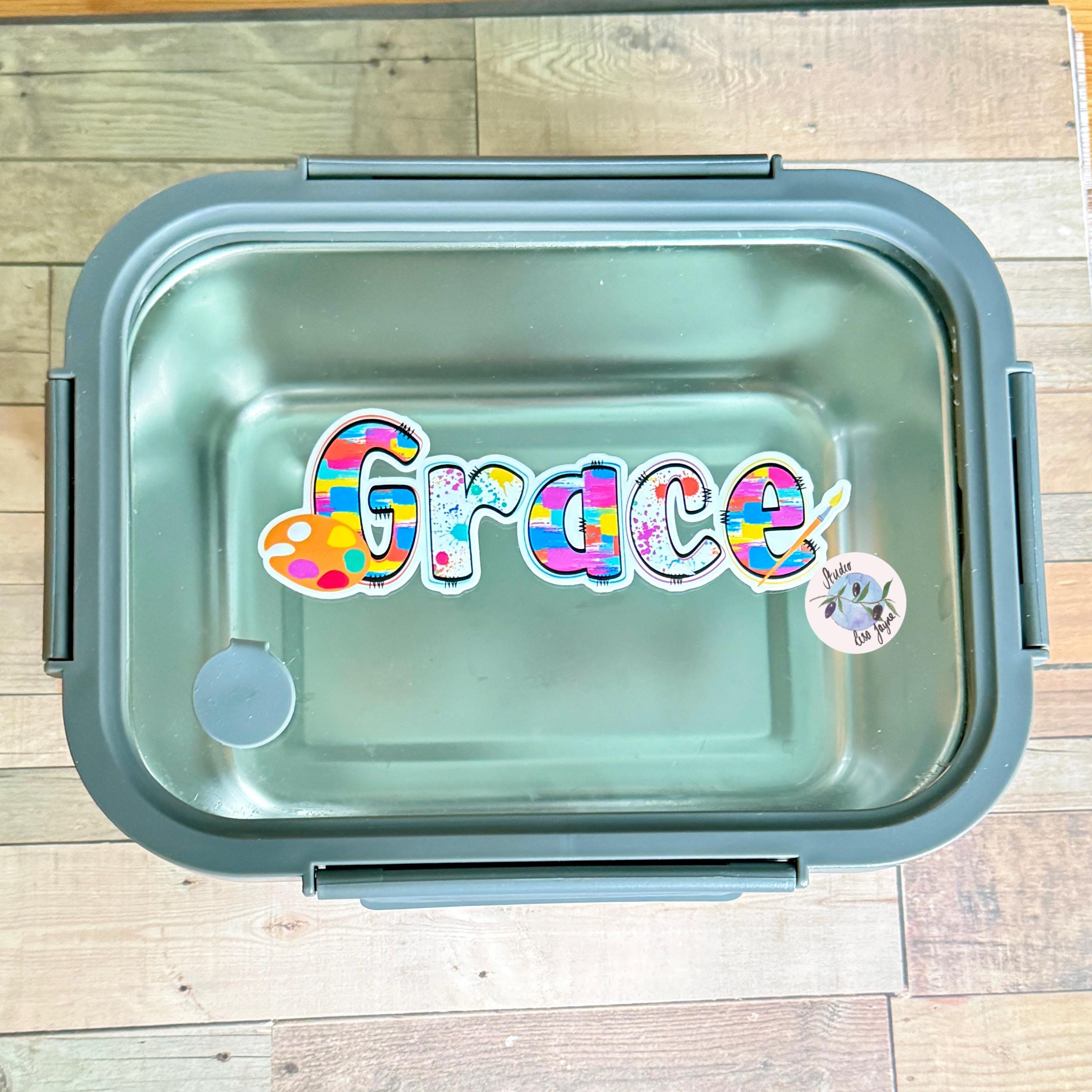 Artist Painter Painting Name Sticker Label - a plastic container with a name on it