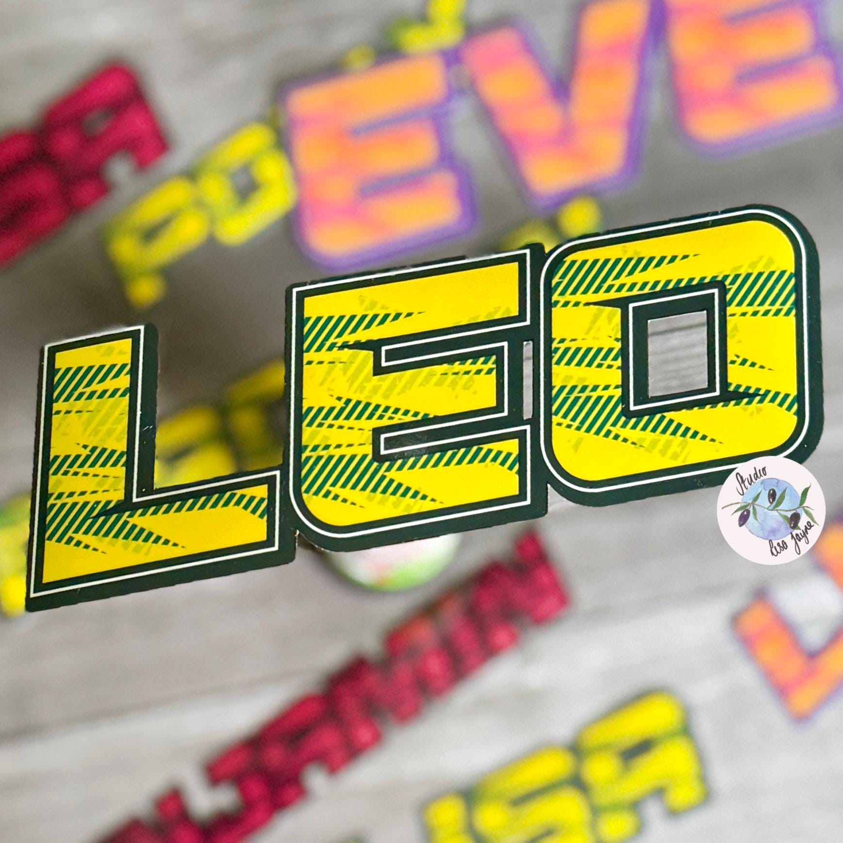 Sport Retro Name Sticker Sticker Label - a yellow and green sign