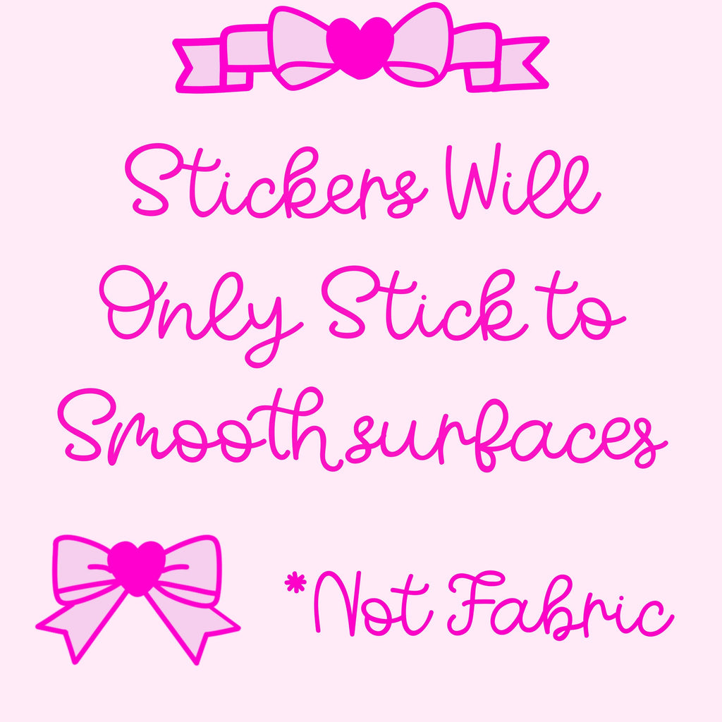 Coquette Strawberry Name Sticker Label Kids - pink text on a white background