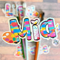 Artist Painter Painting Name Sticker Label - a close up of a sticker