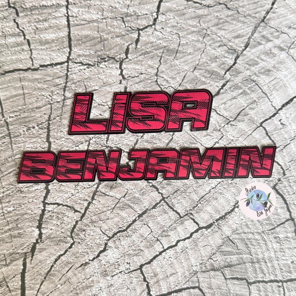 Sport Retro Name Sticker Sticker Label - a close up of a name