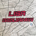 Sport Retro Name Sticker Sticker Label - a close up of a name