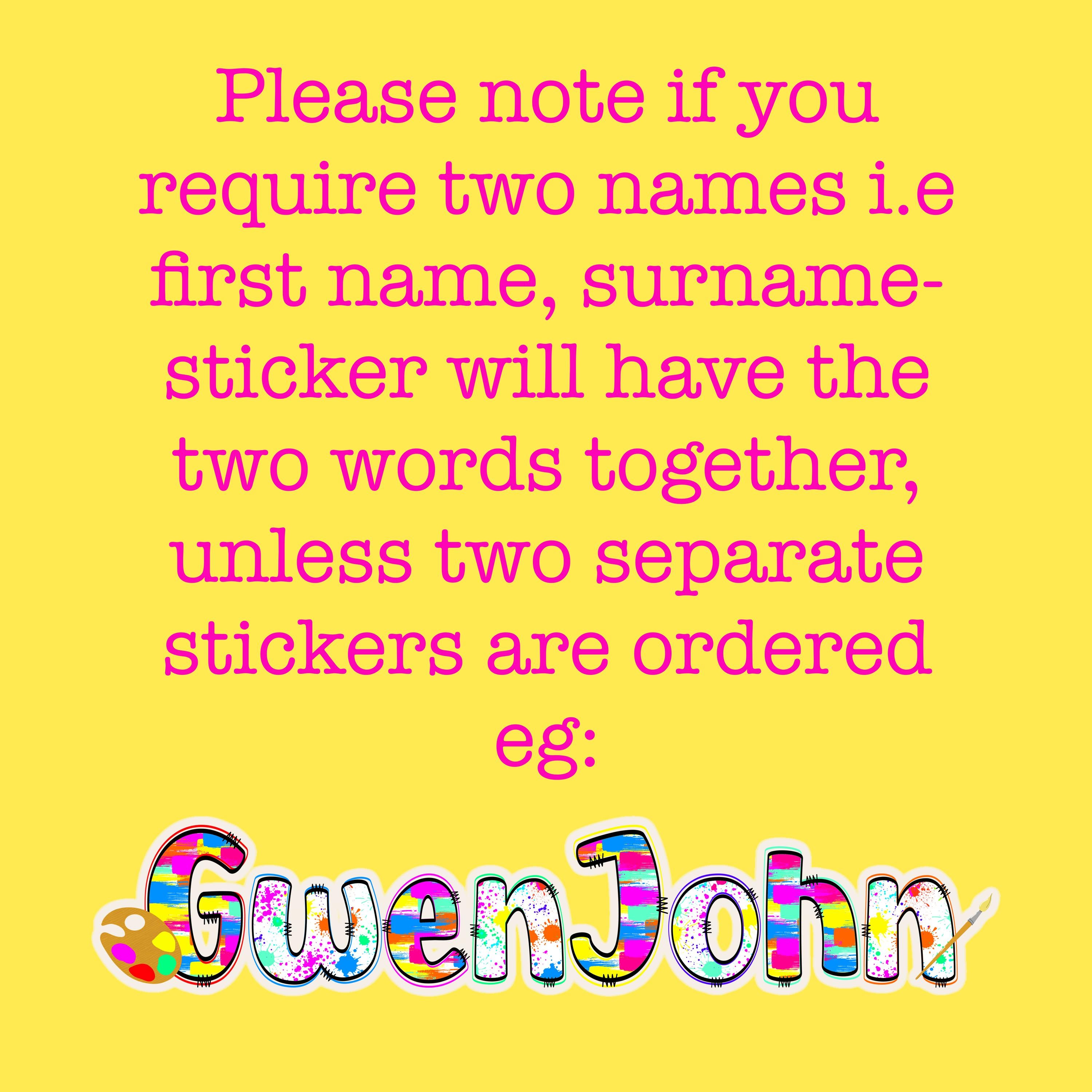 Artist Painter Painting Name Sticker Label - a yellow background with text