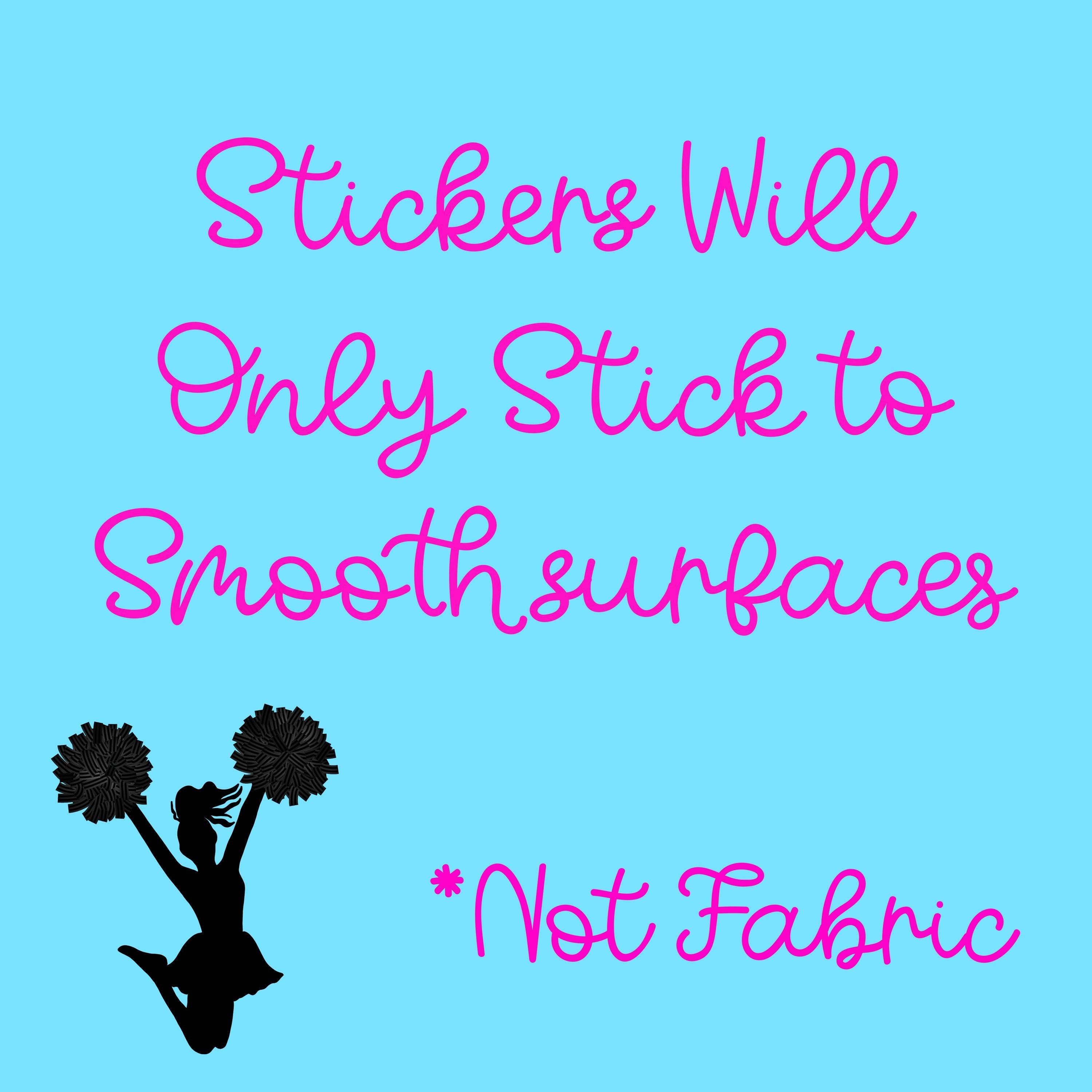 Cheerleader Name Sticker Label - a cheerleader jumping with pom poms