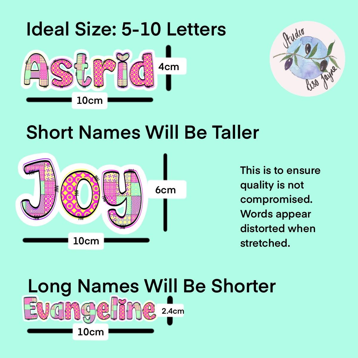 Patchwork Style Name Sticker Label - a group of stickers with text
