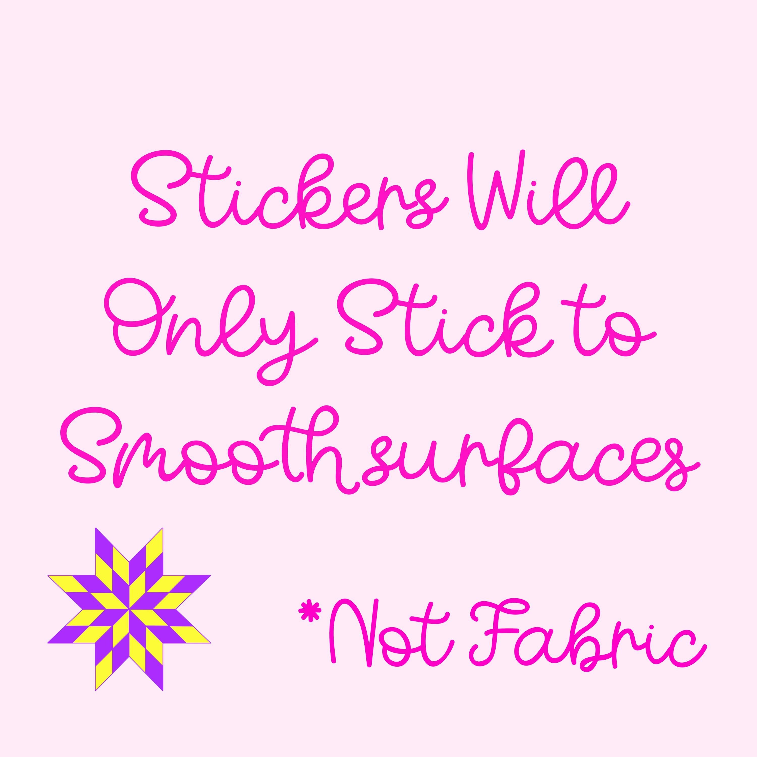 Patchwork Style Name Sticker Label - a pink and yellow sticker
