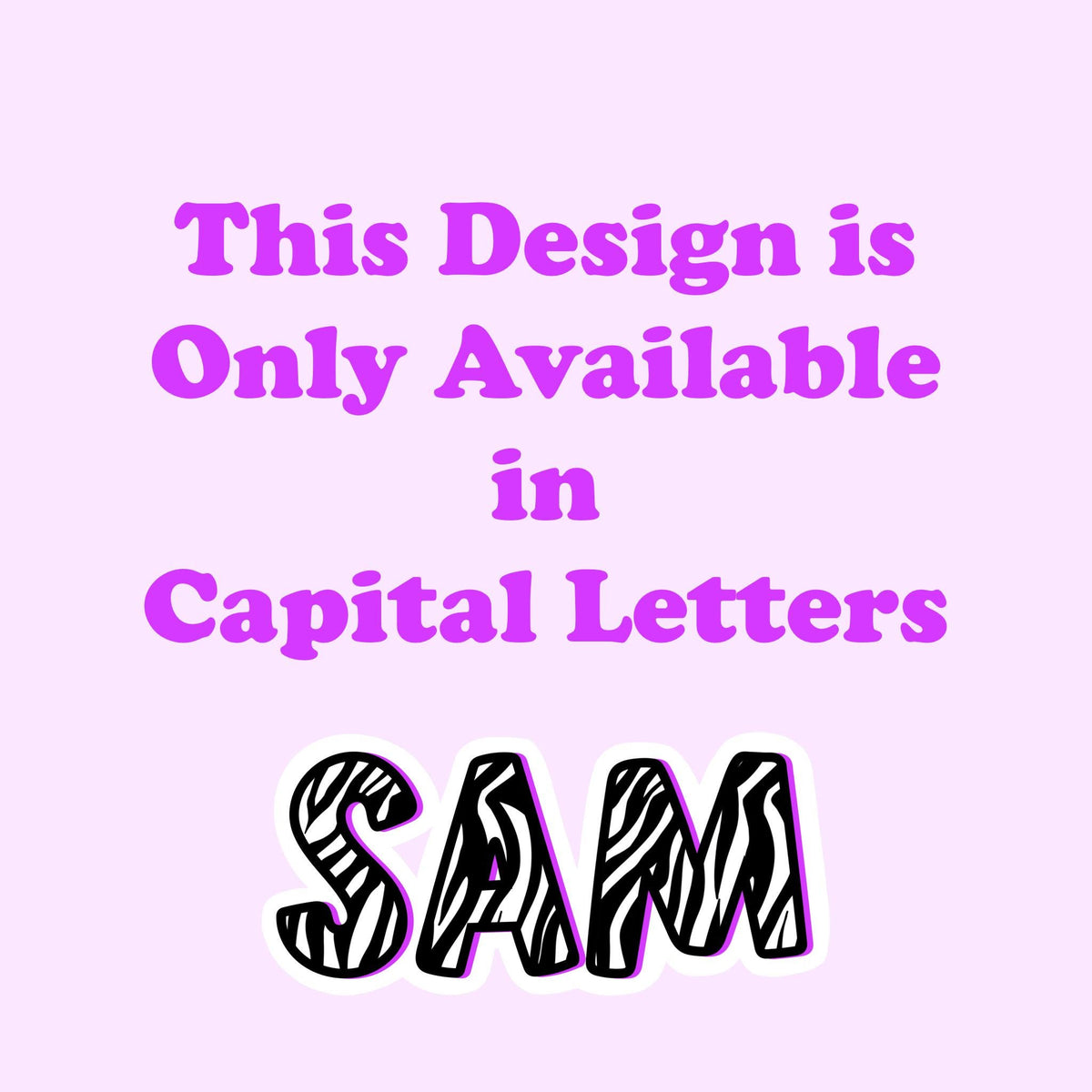 Zebra Print Name Sticker Label Kids - a purple and black text