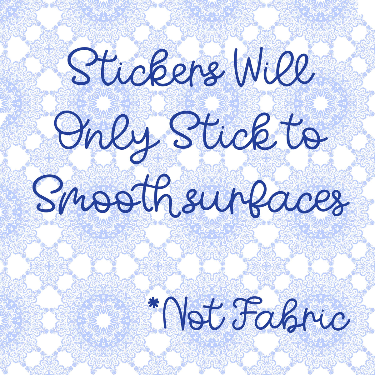 Floral Blue and White Name Sticker Label Kids - a blue and white pattern with text