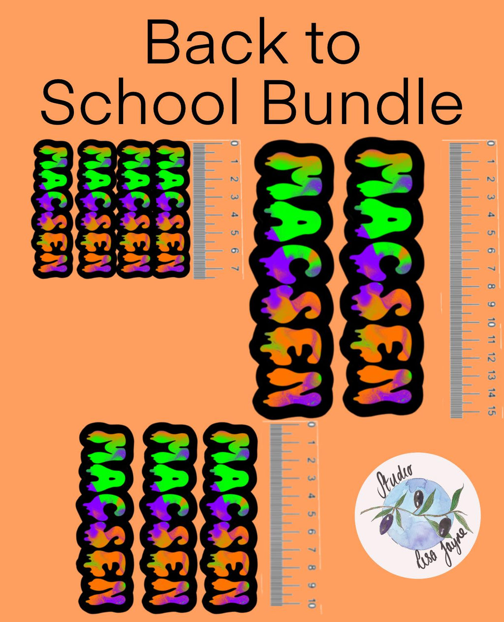 Spooky Drippy Swirly Name Personalised Halloween Waterproof Vinyl Sticker Label - a back to school bundle of stickers
