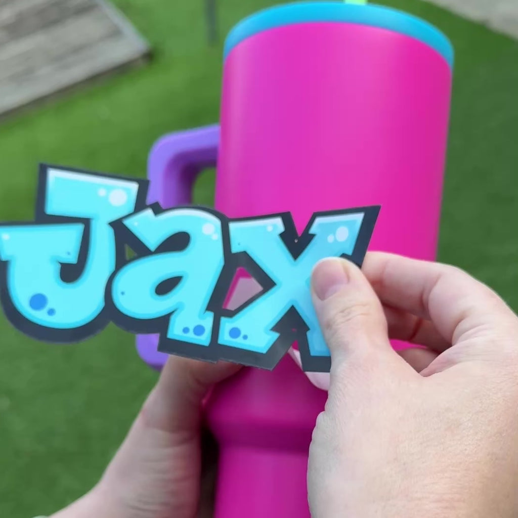 Comic Style Graffiti Personalised Waterproof Vinyl Name Sticker