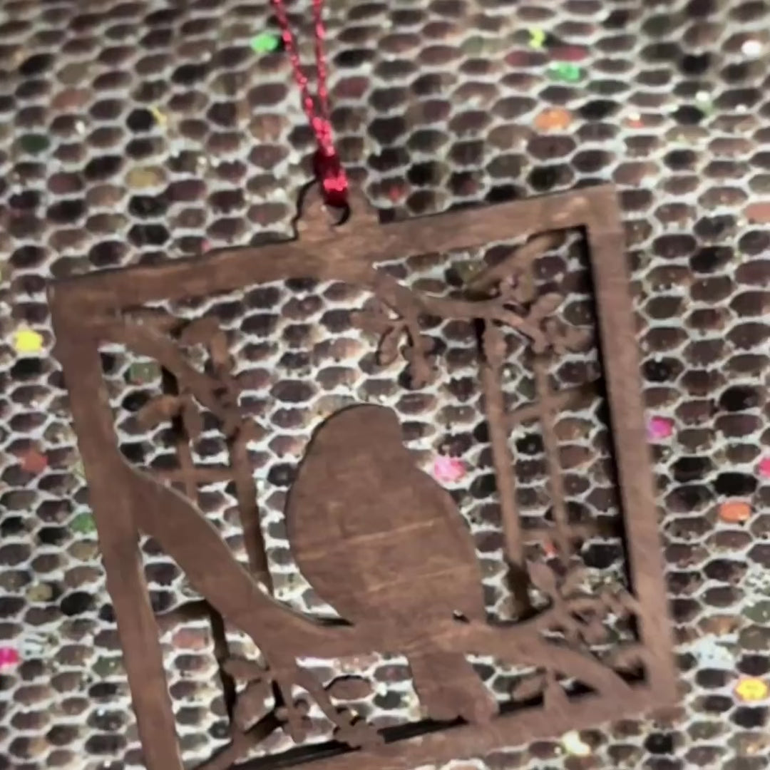 Robin Christmas Tree Decoration Wooden Handmade and Hand painted