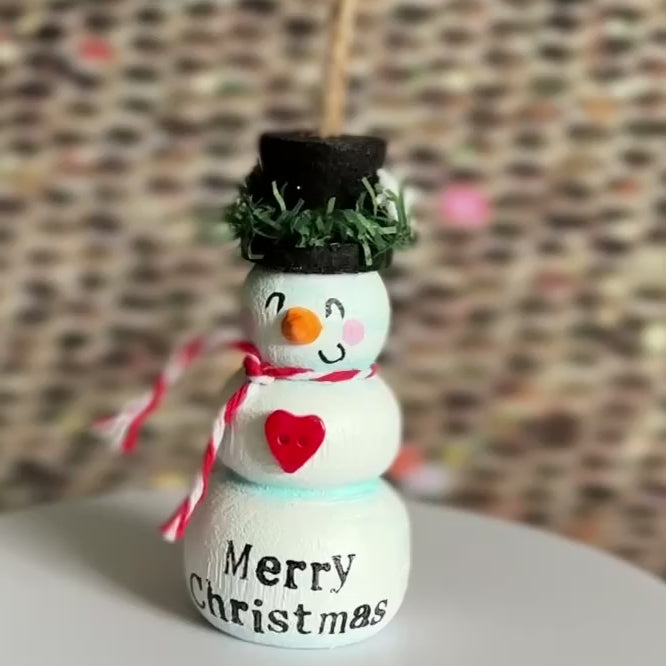 Snowman Hand Painted Christmas Tree Decoration 3D
