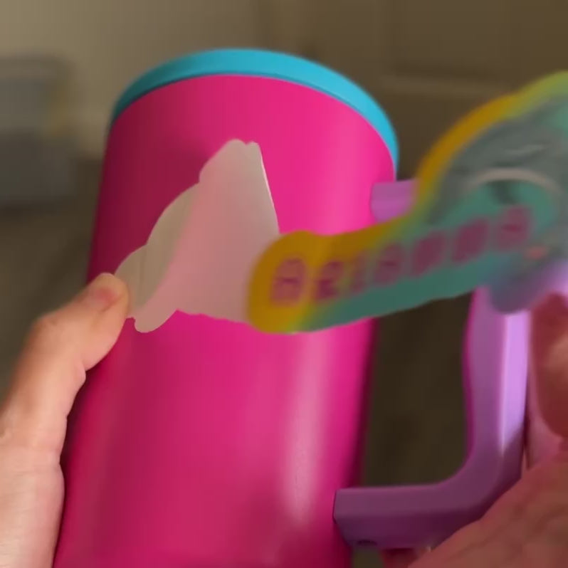 Dolphin rainbow Name Personalised Sticker water drink bottle