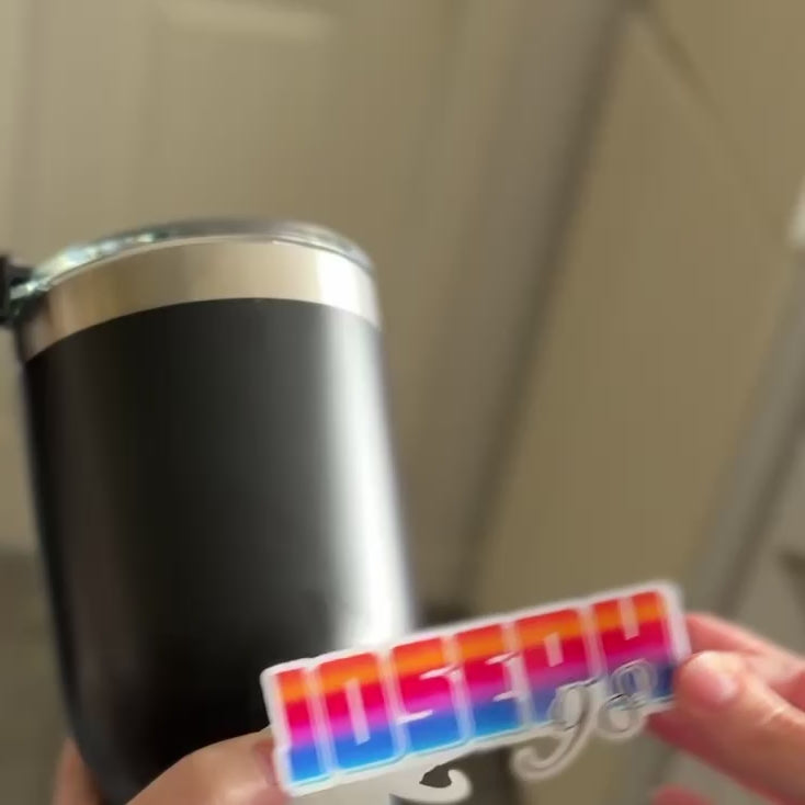 Bright Ombré Multicoloured Personalised Name Waterproof Vinyl Sticker