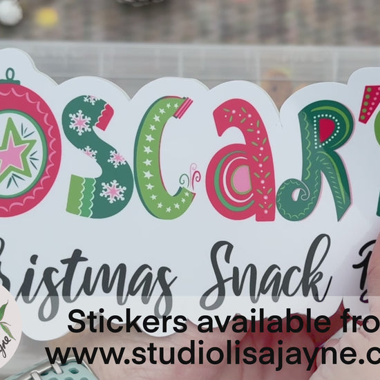 Christmas Eve Box Christmas Snack Box Stickers - Waterproof Christmas Name Labels Personalised How to video