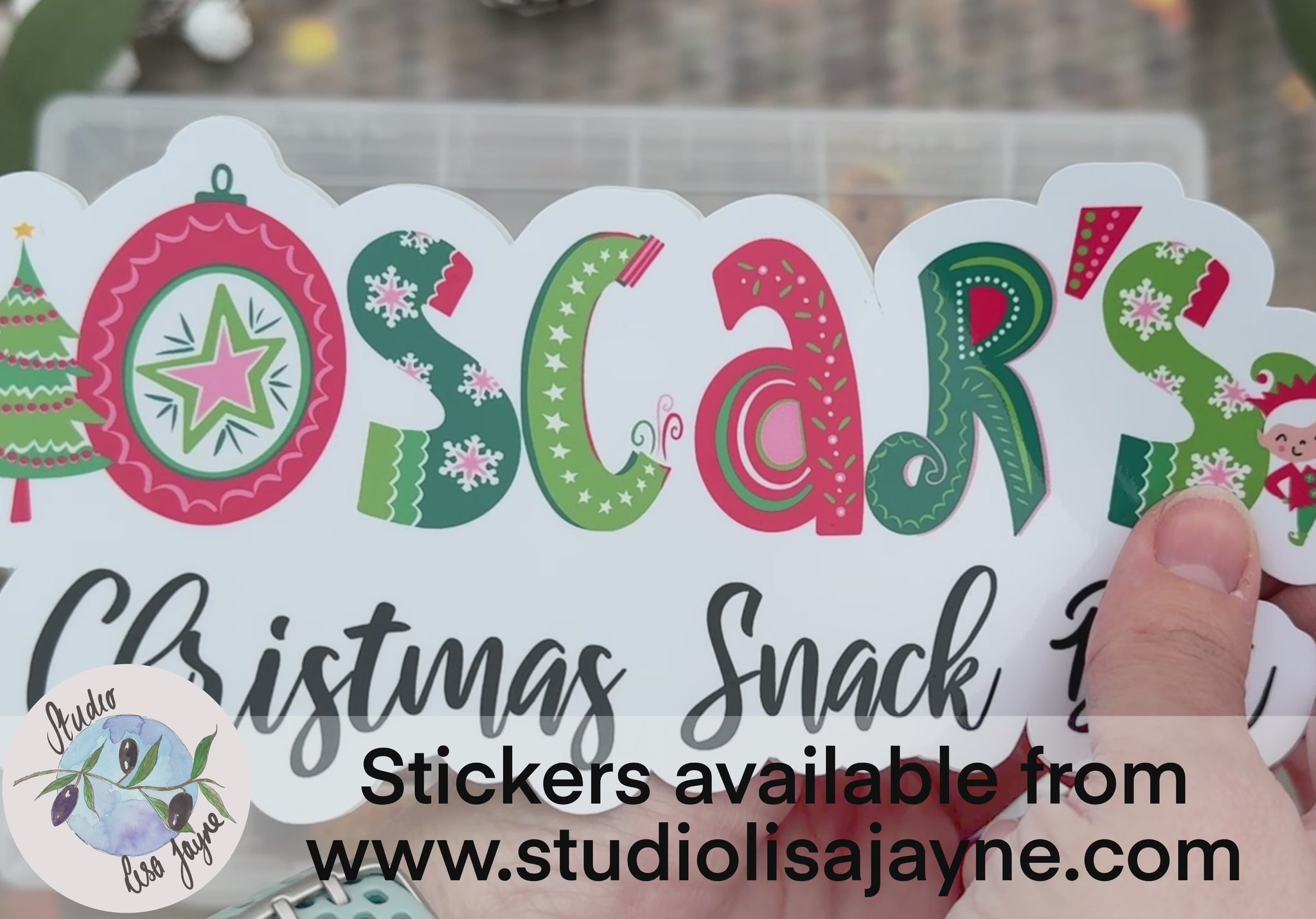 Christmas Eve Box Christmas Snack Box Stickers - Waterproof Christmas Name Labels Personalised How to video