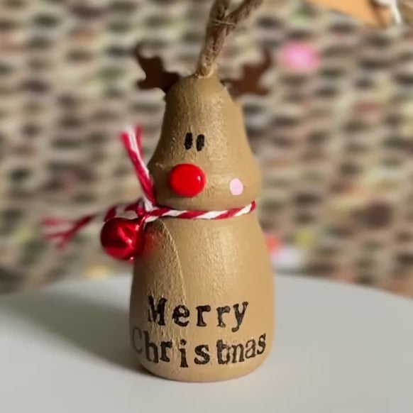 Reindeer Hand Painted Christmas Tree Decoration