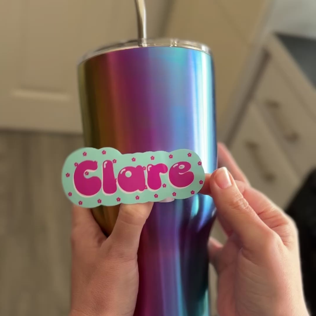 Cherry Blossom Sakura Floral Name Sticker