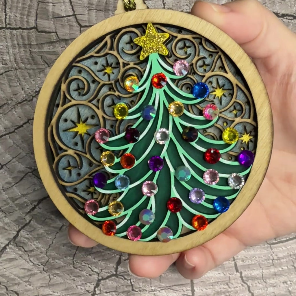 Diamanté Christmas Tree Decoration Handmade by Studio Lisa Jayne