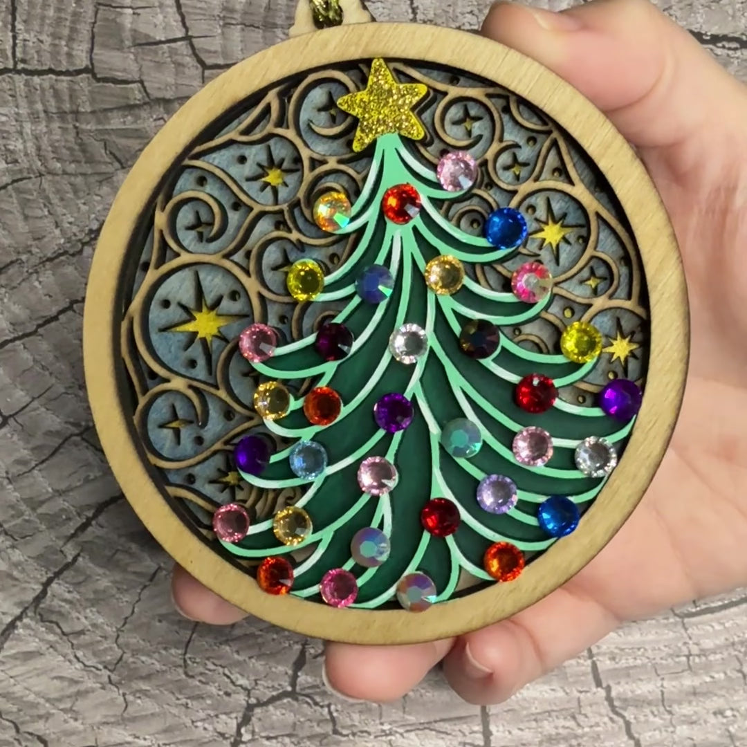 Diamanté Christmas Tree Decoration Handmade by Studio Lisa Jayne