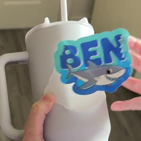 Shark Bite Name Personalised Waterproof Vinyl Sticker