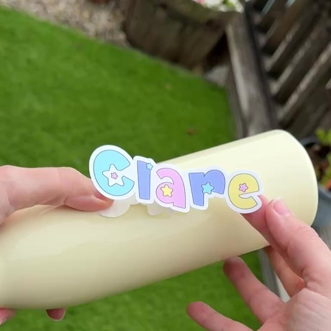 Pastel Star Personalised Name Sticker